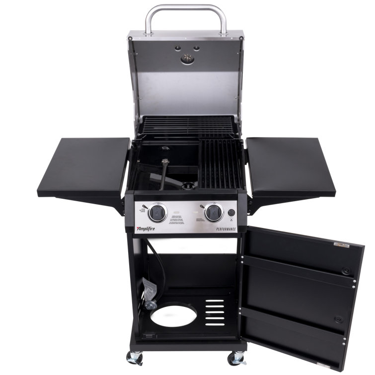 Black Stainless Steel 2-Burner Propane Gas Grill with Infrared