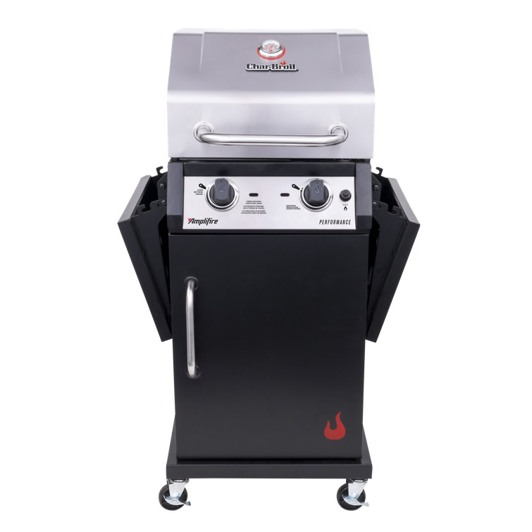 Black Stainless Steel 2-Burner Propane Gas Grill with Infrared
