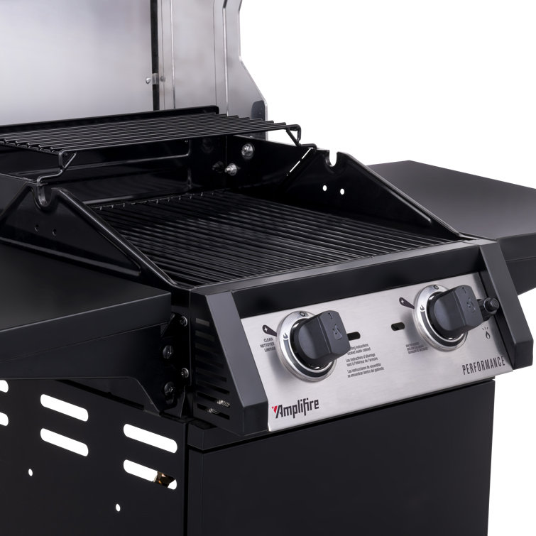 Black Stainless Steel 2-Burner Propane Gas Grill with Infrared