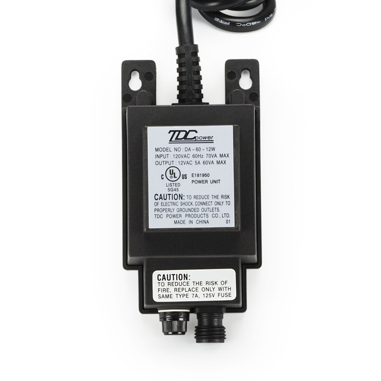 60W 12V Black Plug-In Landscape Lighting Transformer