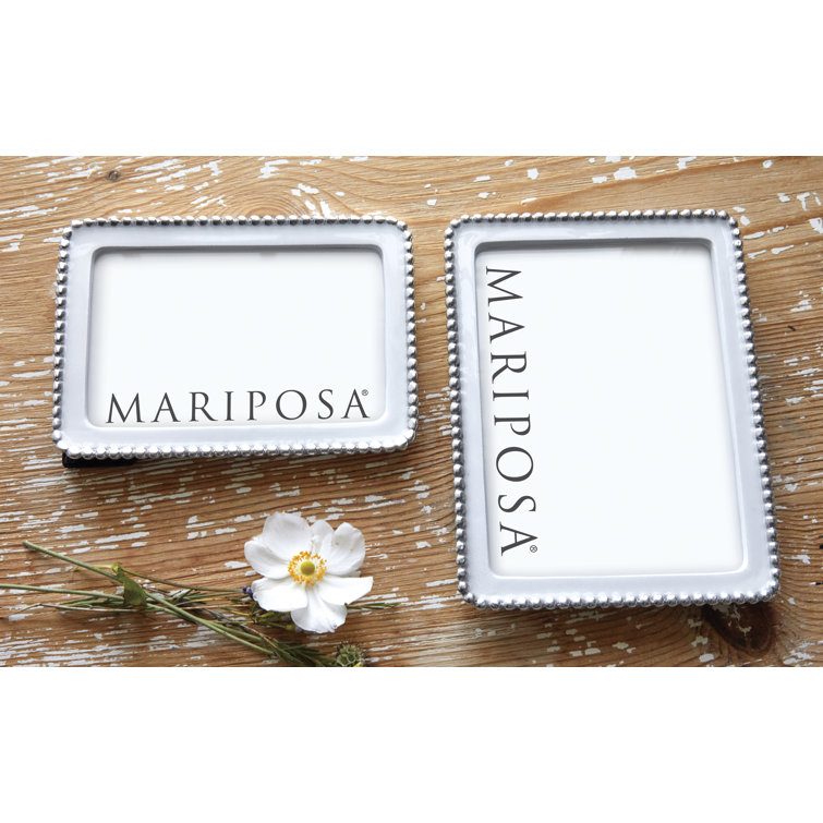 White Beaded 4x6 Recycled Aluminum Picture Frame