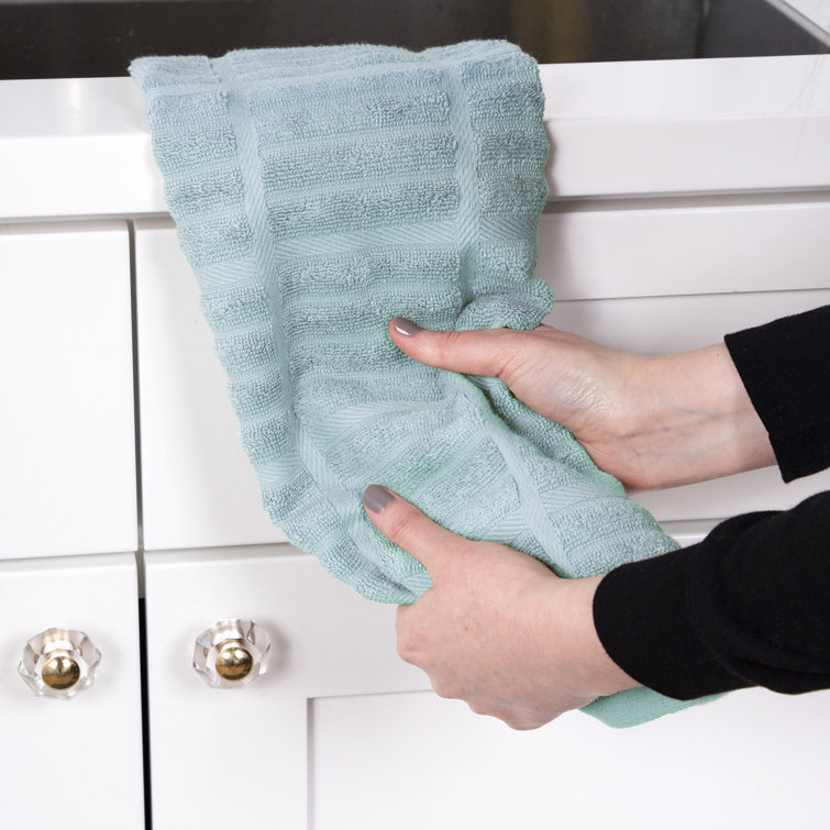 Blue Terry Cotton Kitchen Towel Set, 17" x 30"
