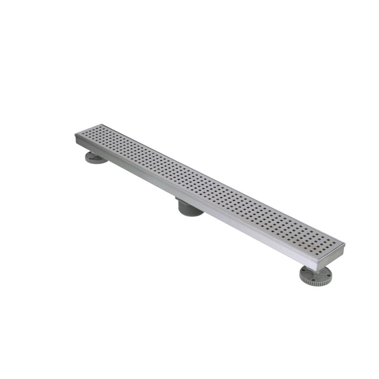 24" Stainless Steel Linear Shower Drain with Square Pattern Cover