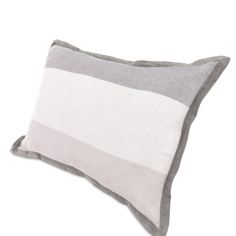 Gray Cotton Queen Size Striped Duvet Set
