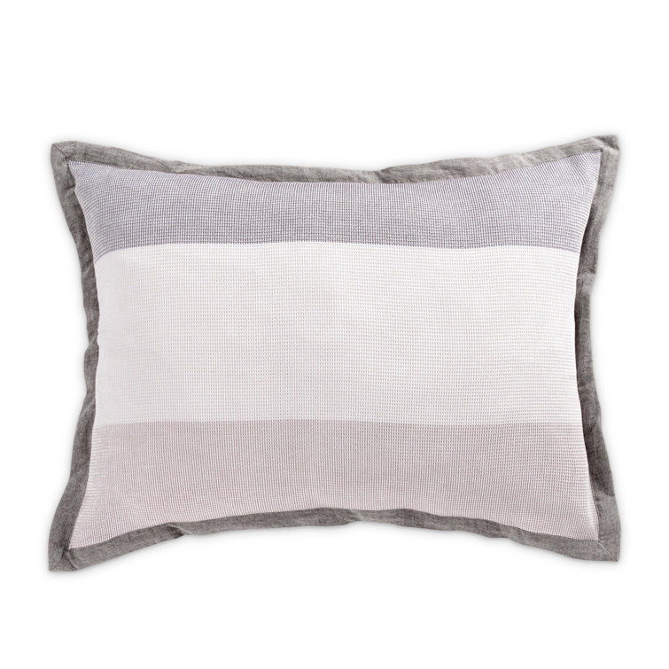 Gray Cotton Queen Size Striped Duvet Set