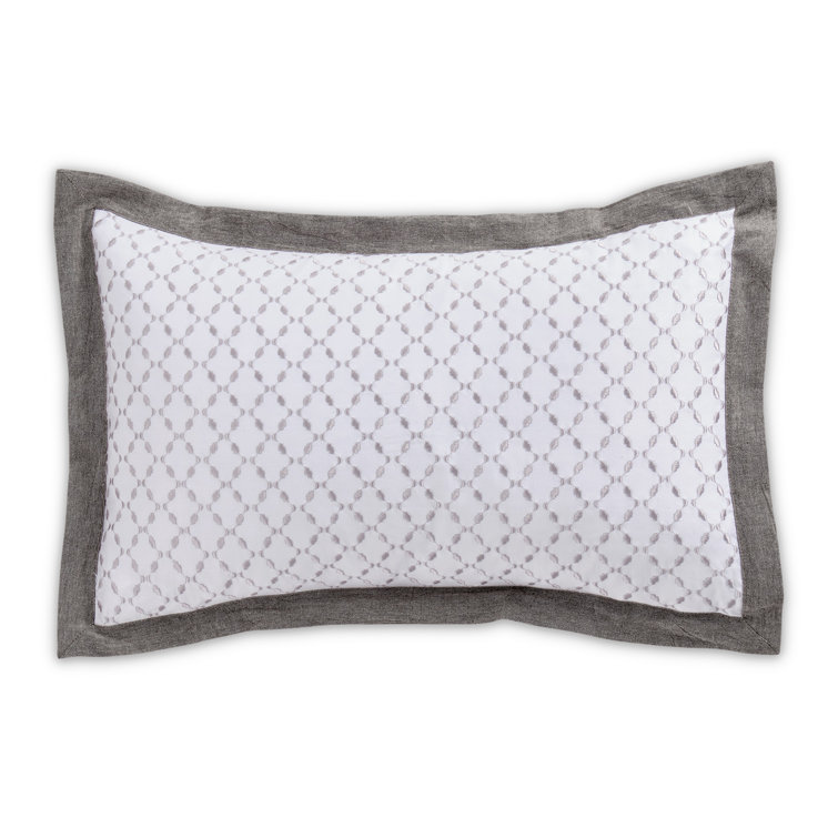Gray Cotton Queen Size Striped Duvet Set