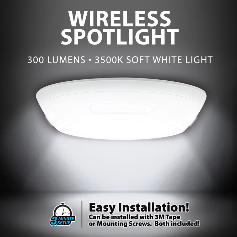 Bell+Howell 3500K Round White LED Wireless Ceiling Light with Remote