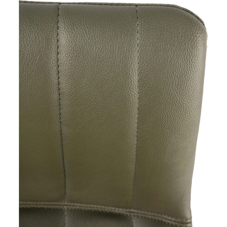 Finnigan Dark Green Vegan Leather Counter Stools with Steel Frame