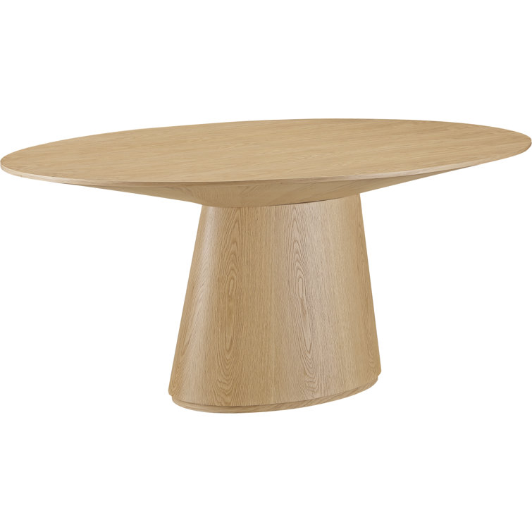 Natural Oak Round Dining Table with Flared Base