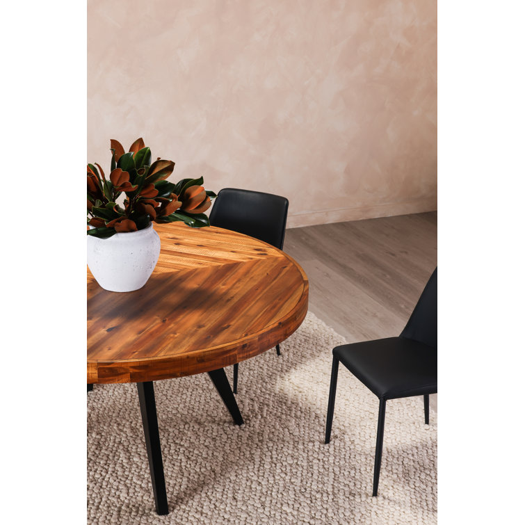 Noel Black Faux Leather Upholstered Side Chair with Metal Legs