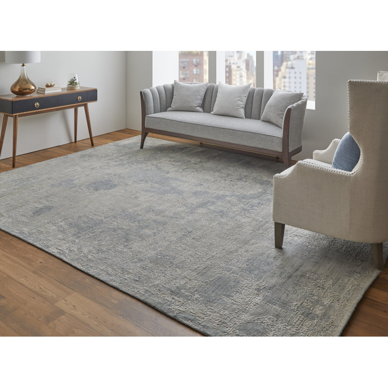 Eastfield Gray Abstract Wool Viscose Area Rug