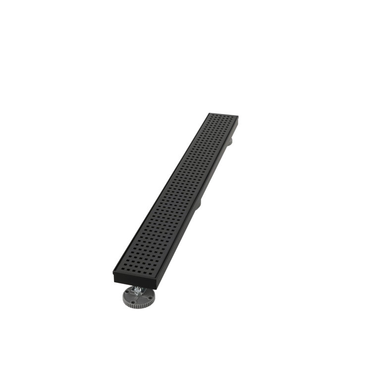 Matte Black Stainless Steel Linear Shower Drain Cover, 24 Inches
