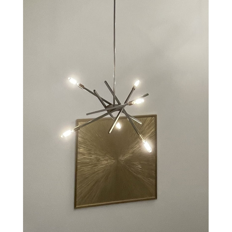 Mini Brushed Nickel 6-Light Sputnik Chandelier