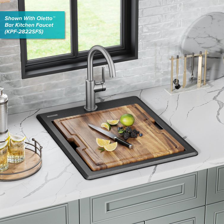 Bellucci Metallic Black Granite Composite Single Bowl Kitchen Sink