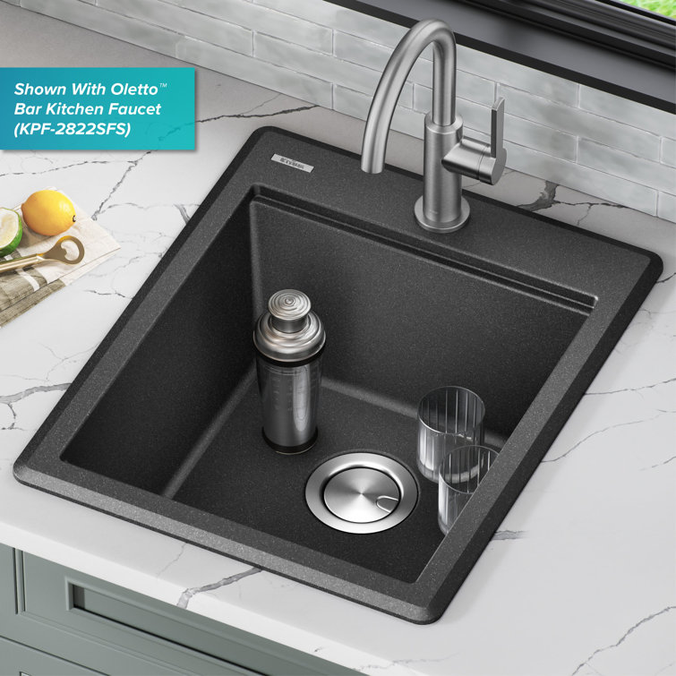 Bellucci Metallic Black Granite Composite Single Bowl Kitchen Sink