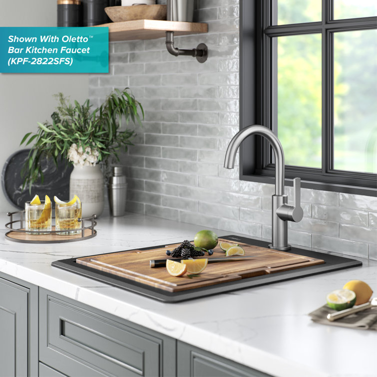 Bellucci Metallic Black Granite Composite Single Bowl Kitchen Sink