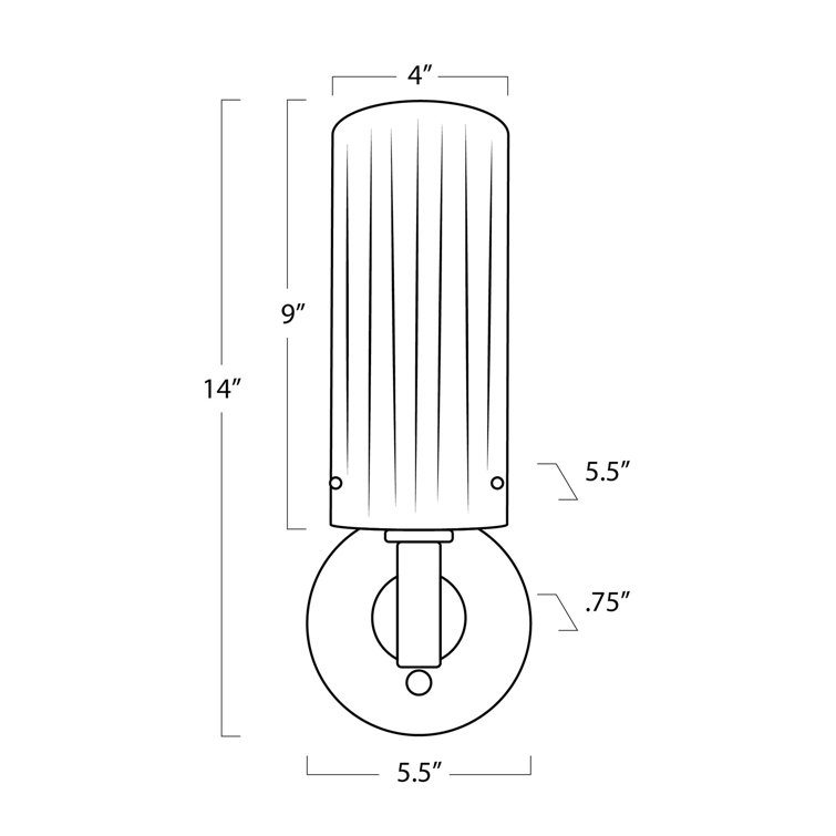 Natural Brass Dimmable Sconce with Clear Glass Shade