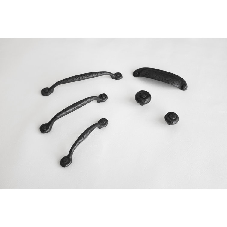 Rustic Iron Matte Cup Pulls with Mounting Hardware, 10-Pack
