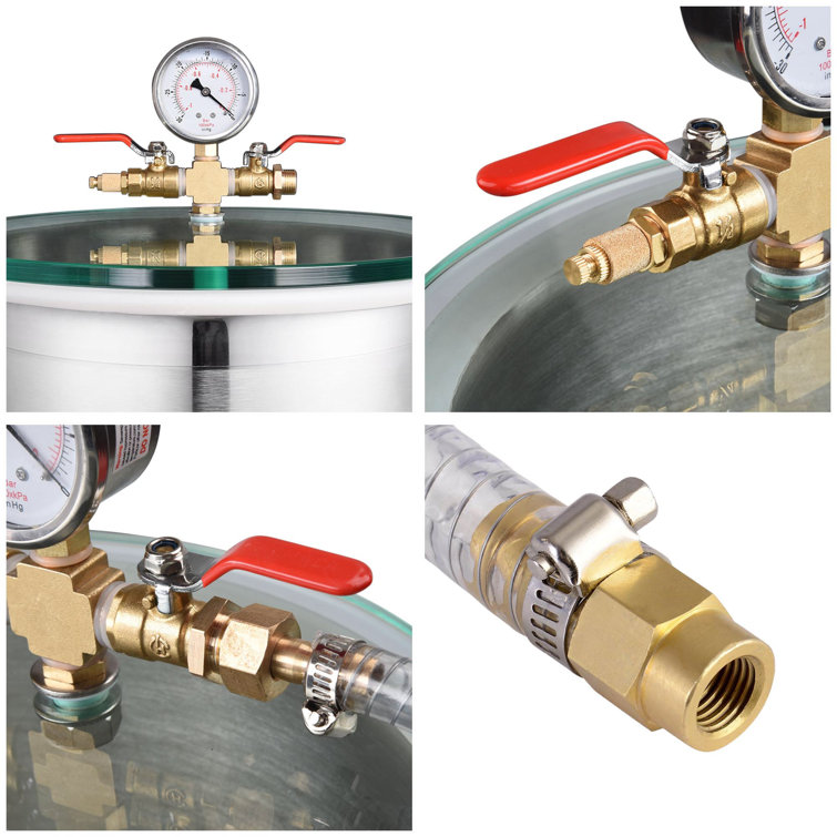 Yescom 5 Gallon Stainless Steel Vacuum Chamber Kit with Hose