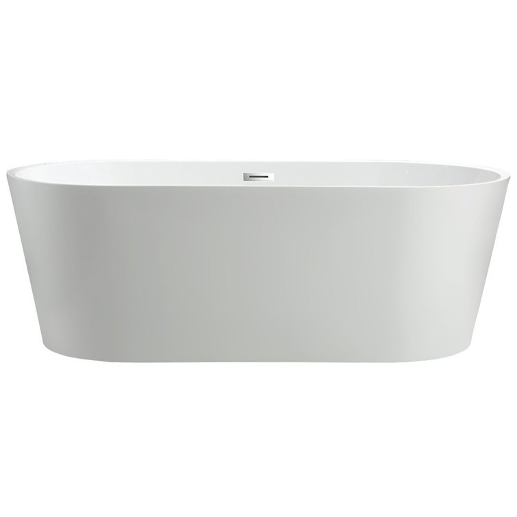 67'' White Acrylic Freestanding Soaking Bathtub