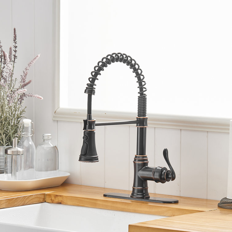 Oil Rubbed Bronze Kitchen Faucet with Pull-out Spray