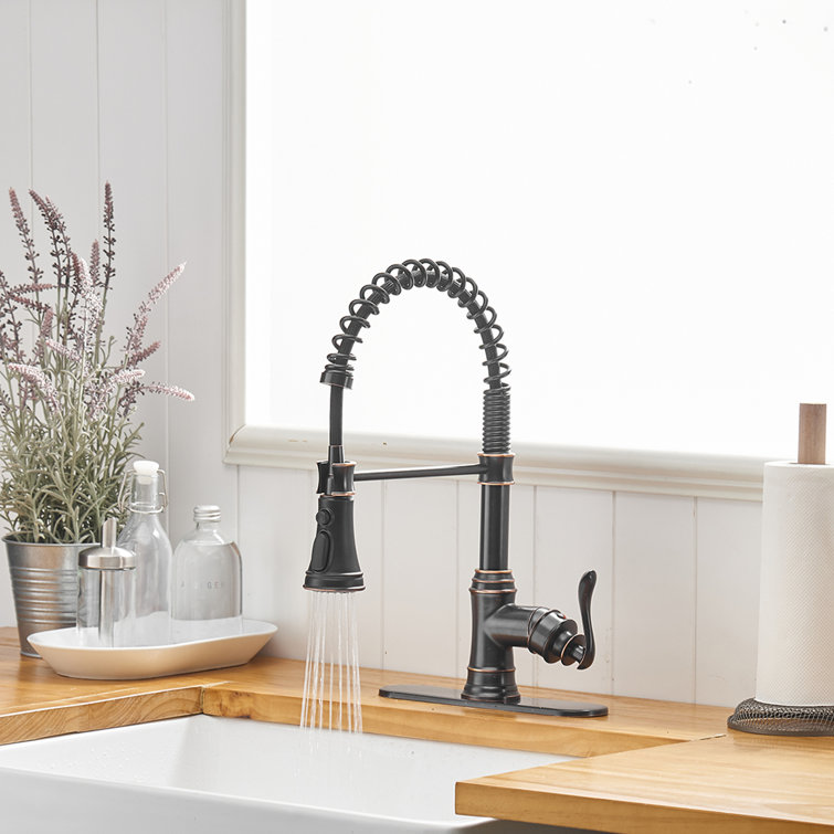 Oil Rubbed Bronze Kitchen Faucet with Pull-out Spray