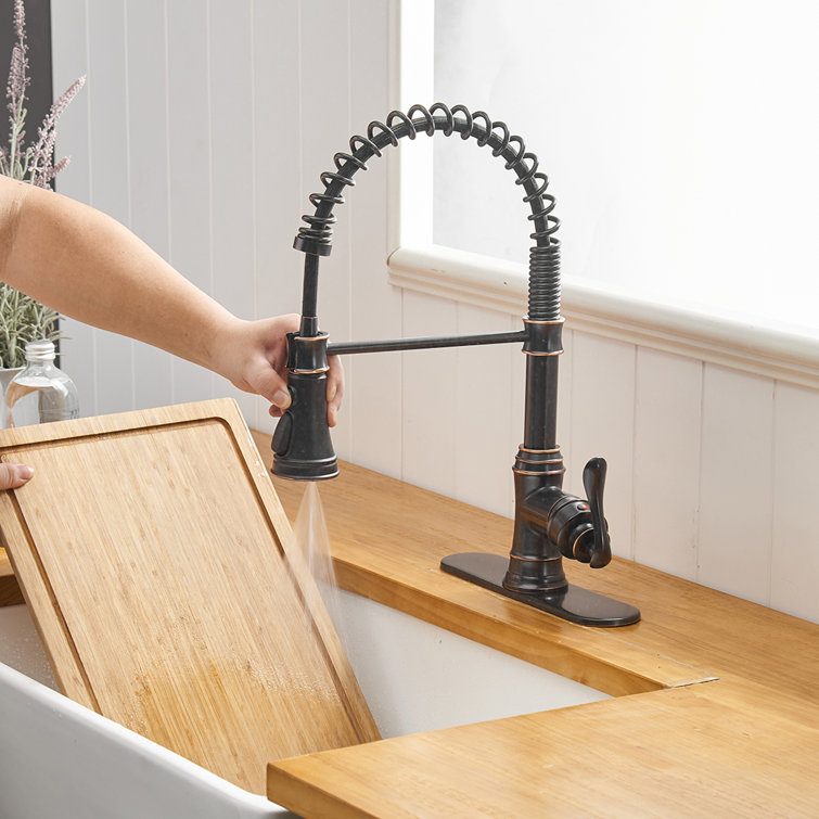Oil Rubbed Bronze Kitchen Faucet with Pull-out Spray