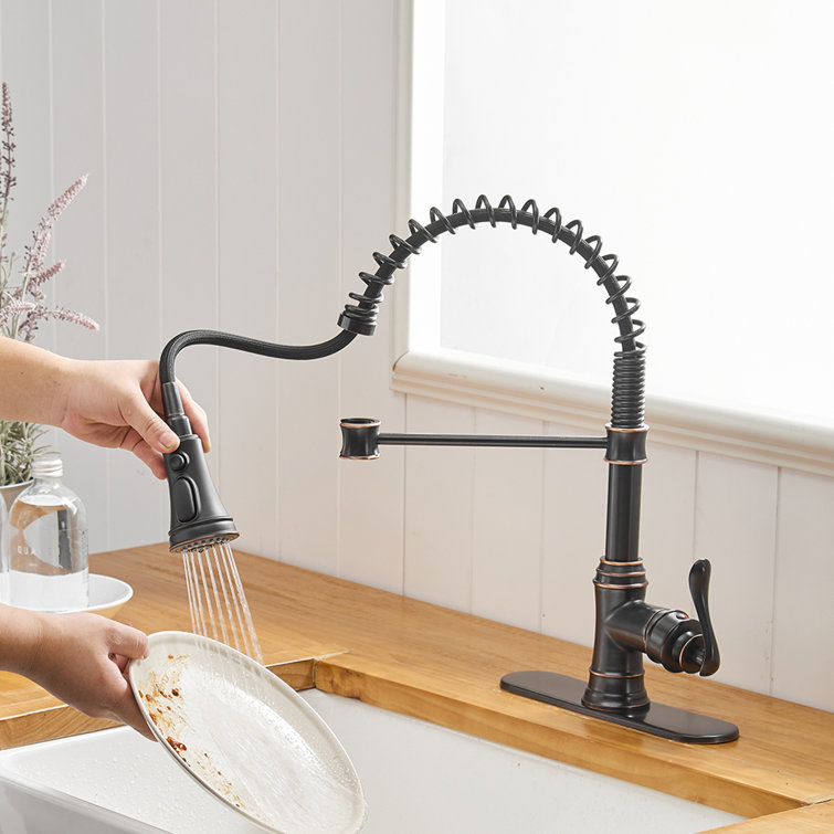 Oil Rubbed Bronze Kitchen Faucet with Pull-out Spray