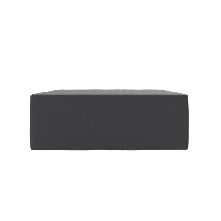 Medium Gray Velvet Rectangular Pouf Ottoman