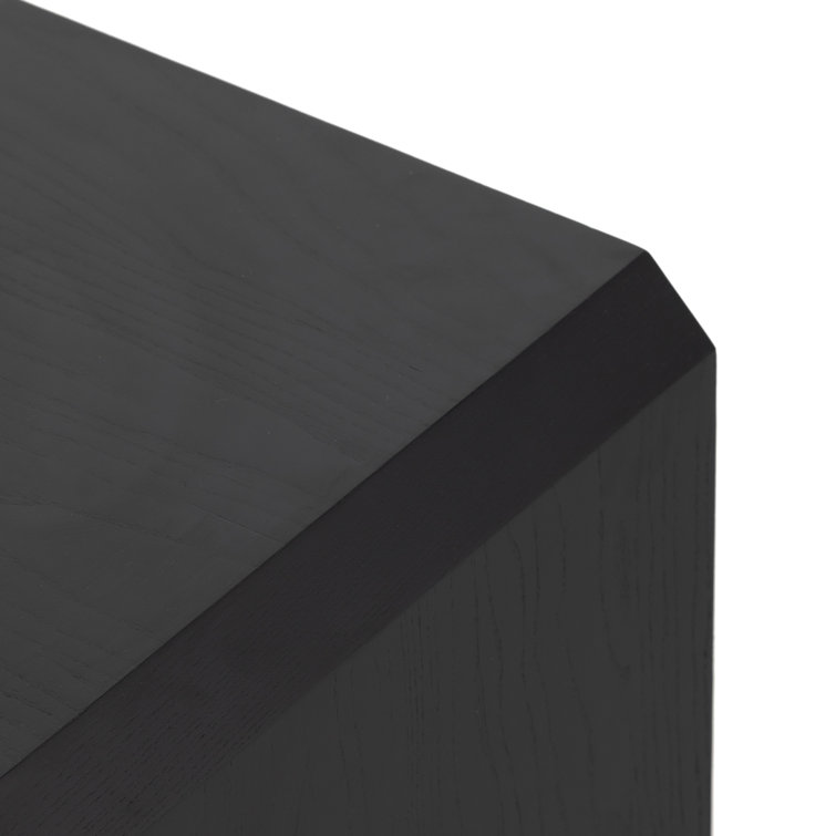 Black Ash Veneer 6-Drawer Dresser with Brass Handles