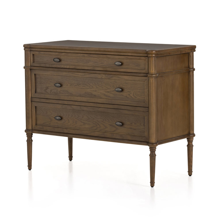 Toasted Oak Solid and Veneer 3-Drawer Dresser