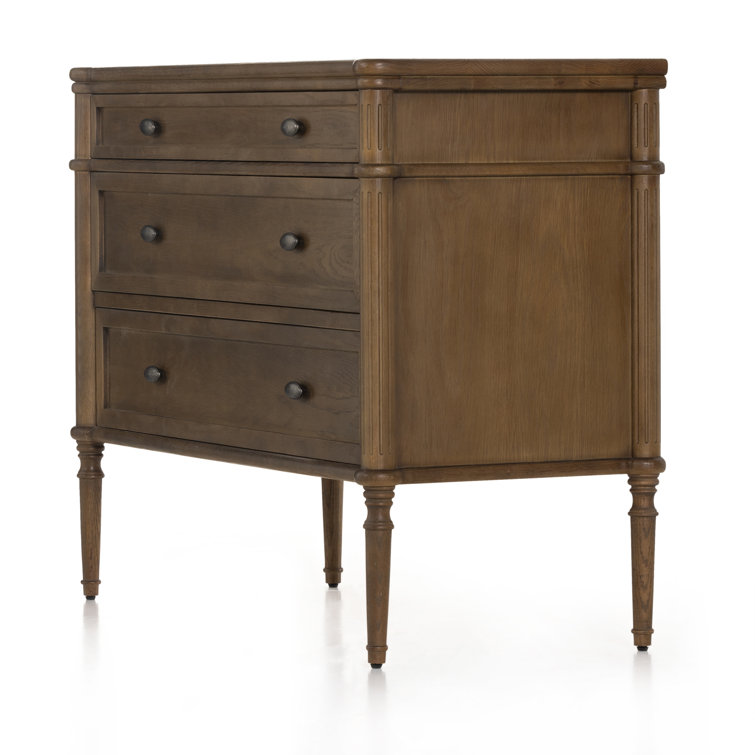 Toasted Oak Solid and Veneer 3-Drawer Dresser
