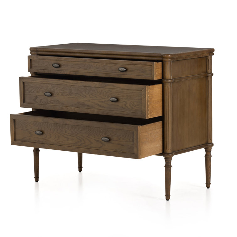 Toasted Oak Solid and Veneer 3-Drawer Dresser