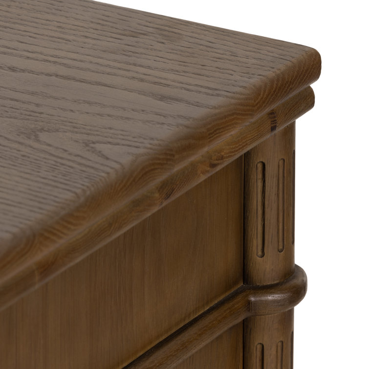 Toasted Oak Solid and Veneer 3-Drawer Dresser