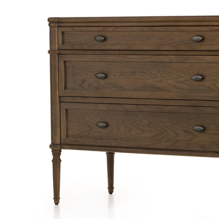 Toasted Oak Solid and Veneer 3-Drawer Dresser