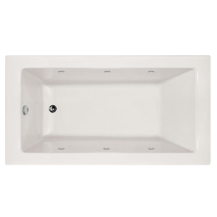 Sydney 72'' White Acrylic Rectangular Soaking Bathtub