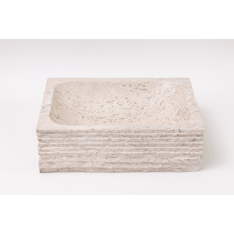 Laguna 17'' Beige Marble Rectangular Bathroom Sink