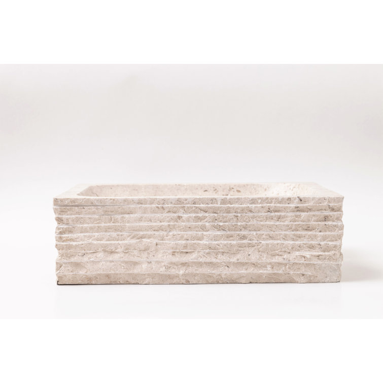 Laguna 17'' Beige Marble Rectangular Bathroom Sink