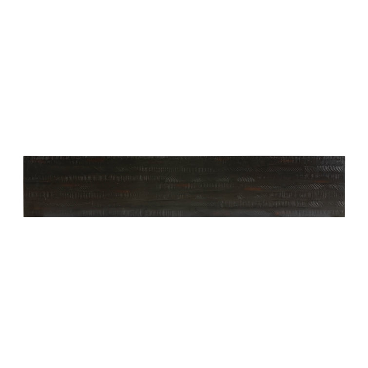 Burnished Black Acacia Media Console with Brass Hardware