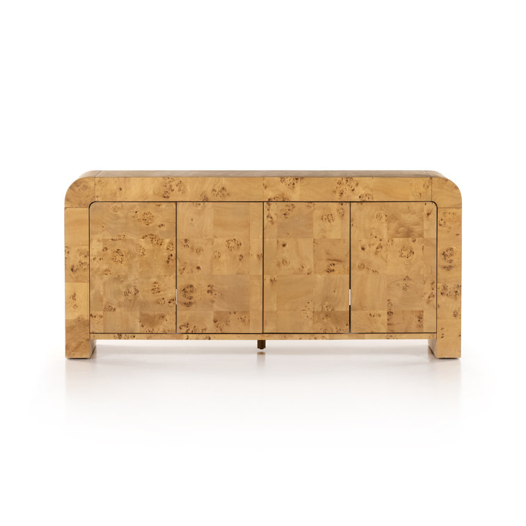 Martine 65'' Brown Natural Poplar Media Console with Storage
