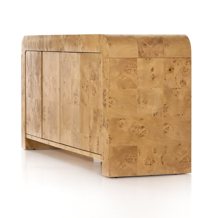 Martine 65'' Brown Natural Poplar Media Console with Storage