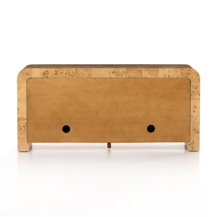 Martine 65'' Brown Natural Poplar Media Console with Storage