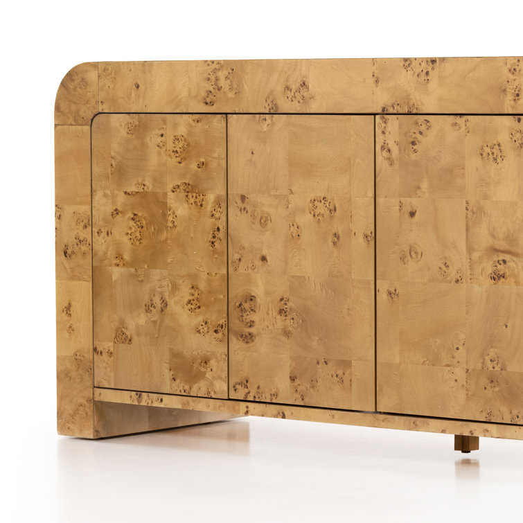 Martine 65'' Brown Natural Poplar Media Console with Storage