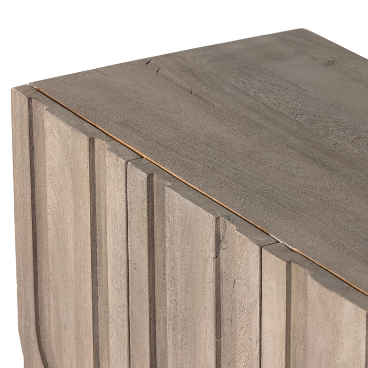 Maya Aged Grey 72" Reclaimed Wood Media Console with Cabinet