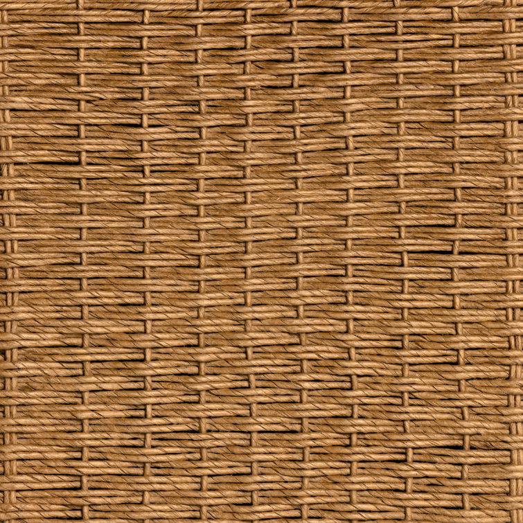 Light Brown Mahogany and Woven Paper Cord Media Console with Storage