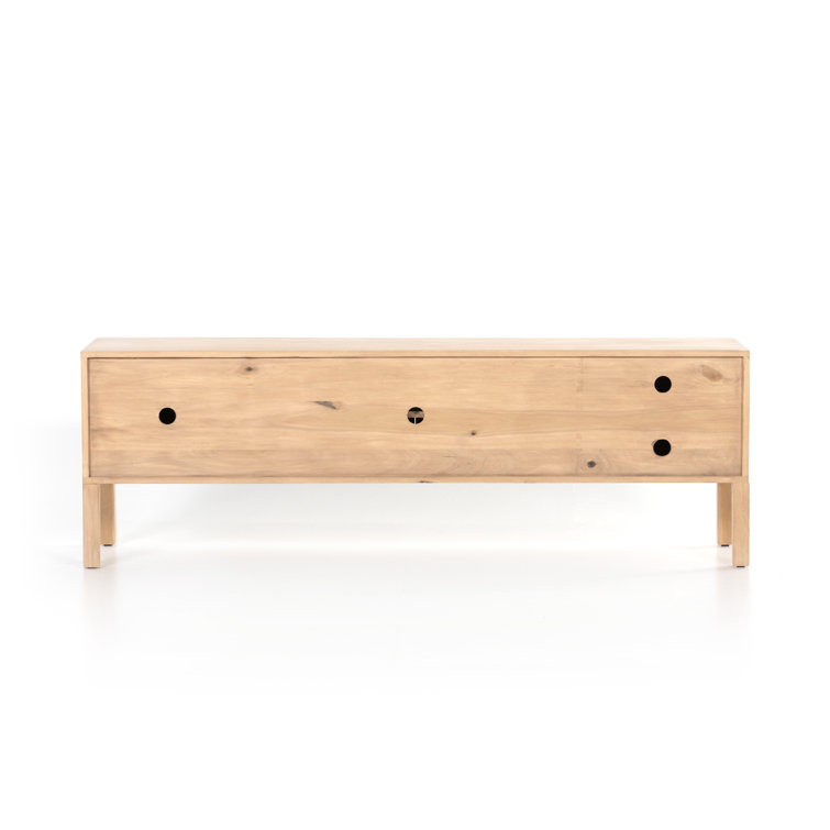 Isador Contemporary 80'' Black and Brown Media Console with Cabinet