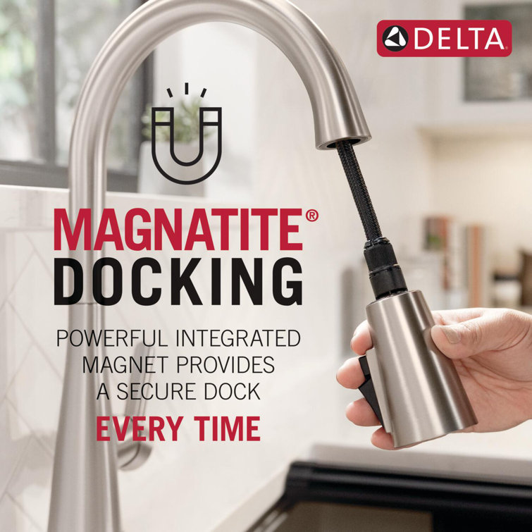 Monrovia Lumicoat Arctic Stainless Steel Pull Down Kitchen Faucet