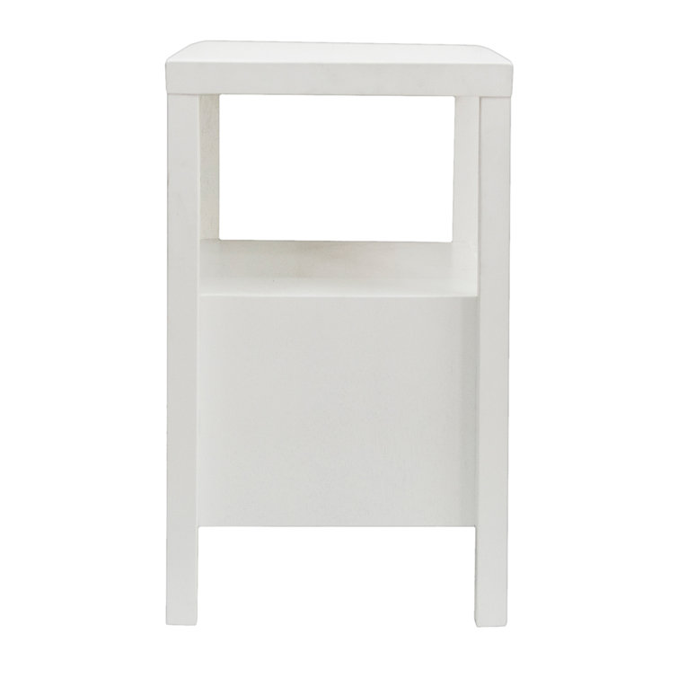 Wind White Solid Wood 2 Drawer Nightstand