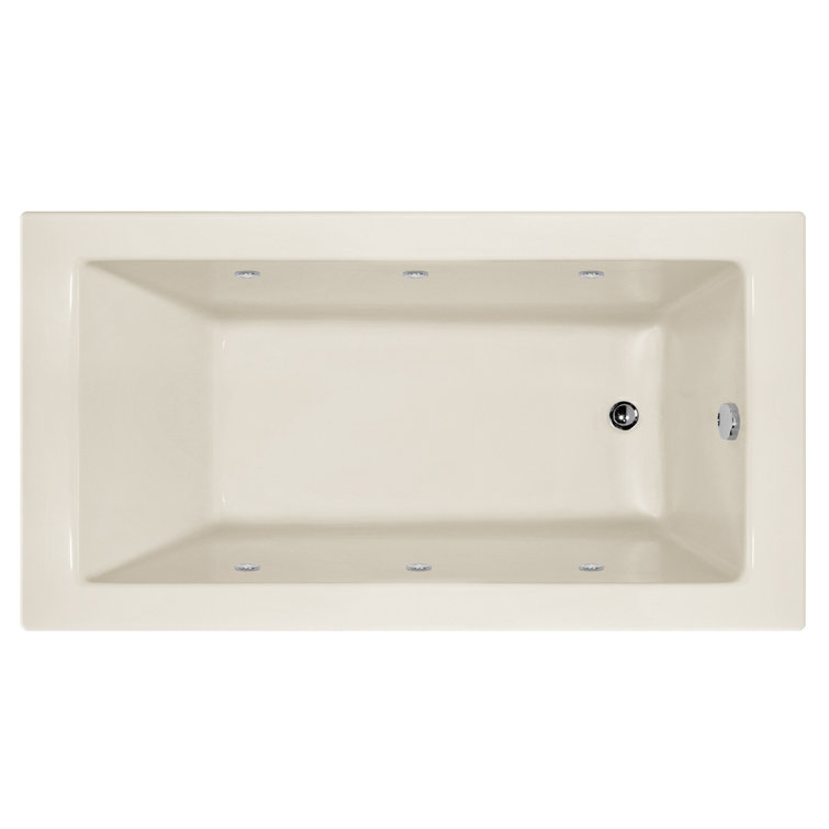 Sydney 60'' x 32'' White Acrylic Alcove Bathtub with Jets