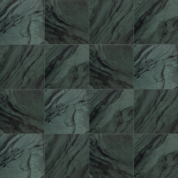 Renaissance 8" x 8" Green Porcelain Marble Look Tile